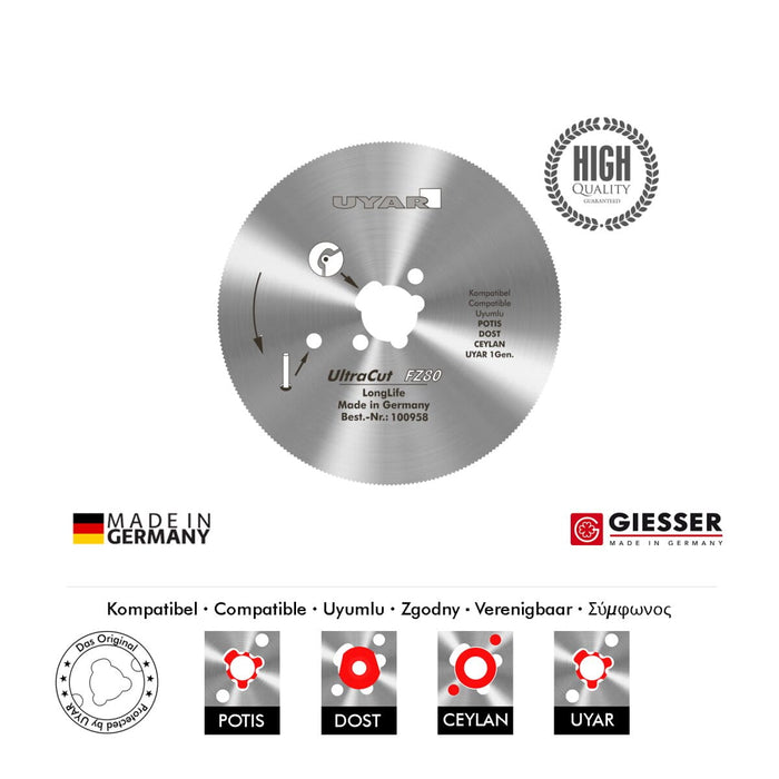 Uyar 80mm Hybrid Blade (Fine Tooth) - Ultracut, 2nd Gen